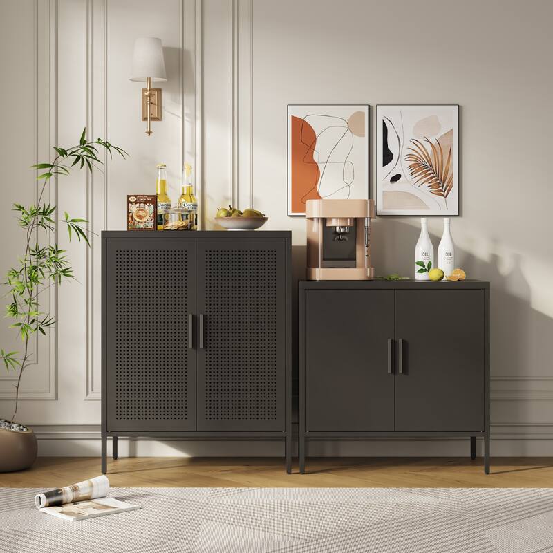 Metal Storage Cabinet with Doors and Adjustable Shelves, Steel Garage Storage Cabinet, Metal File Cabinet
