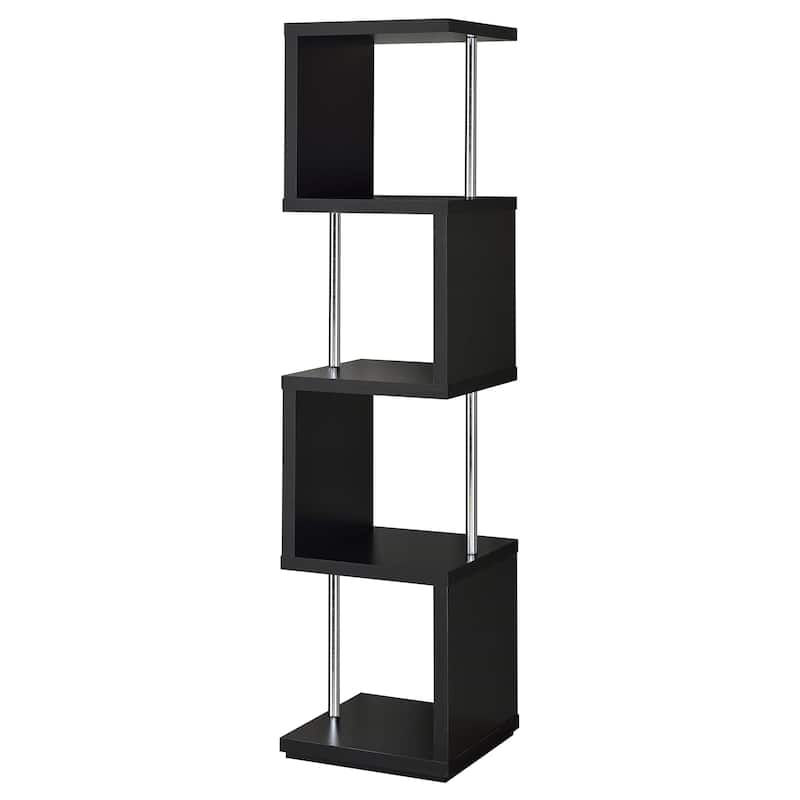 Baxter Contemporary 67-inch 4-shelf Bookshelf - 15.50" x 15.50" x 66.50" - Black