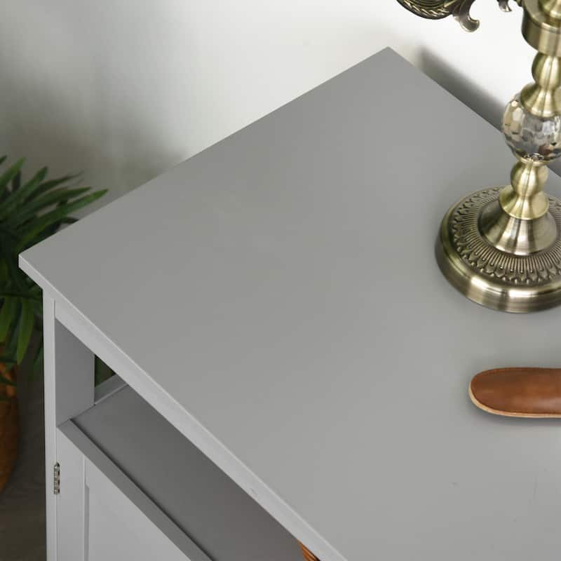 Sideboard Buffet Cabinet, Modern Kitchen Cabinet, Coffee Bar Cabinet with 2-Level Shelf and Open Compartment, Grey - Grey