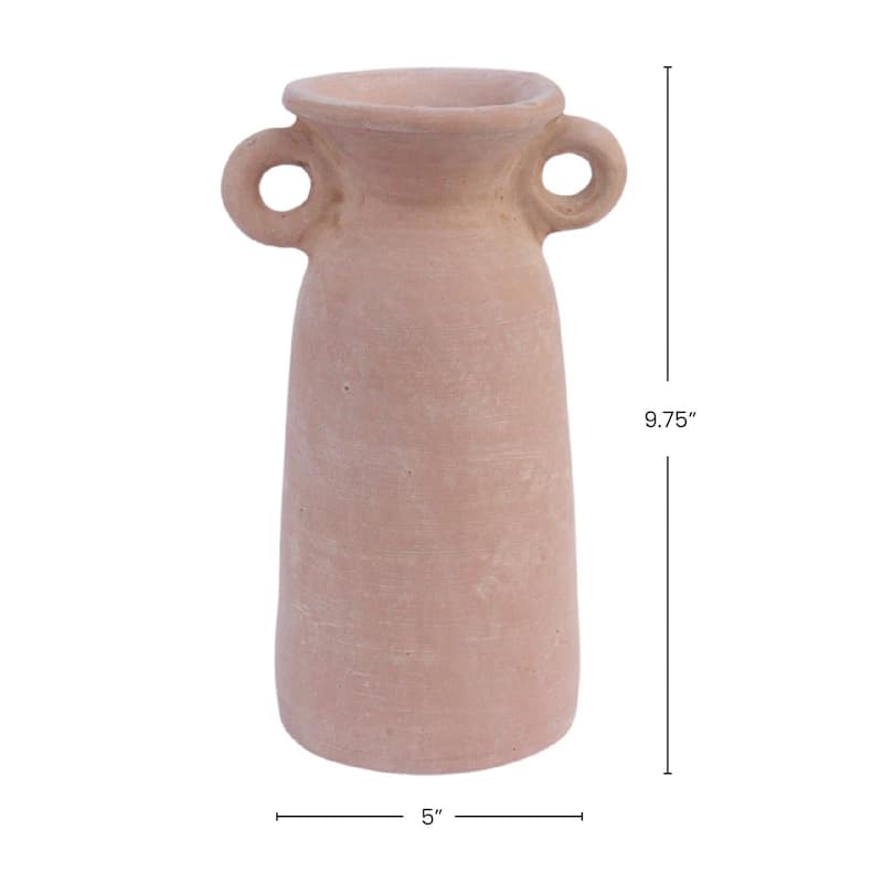 Textured Terracotta Accent Vase - 9.75" - Brown