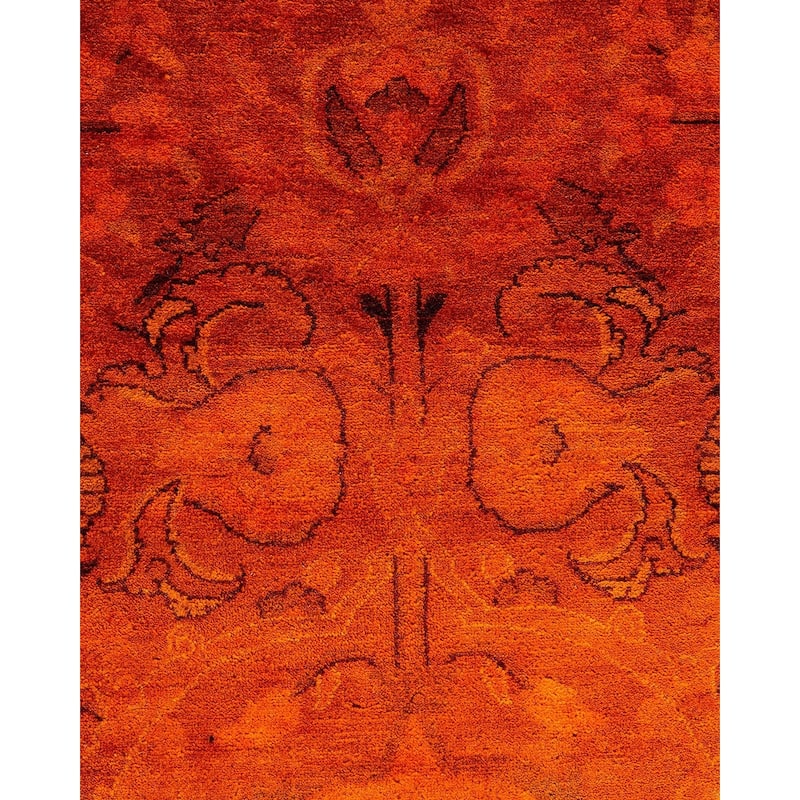 Overdyed, One-of-a-Kind Hand-Knotted Area Rug - Orange - 12' 3" x 15' 2"