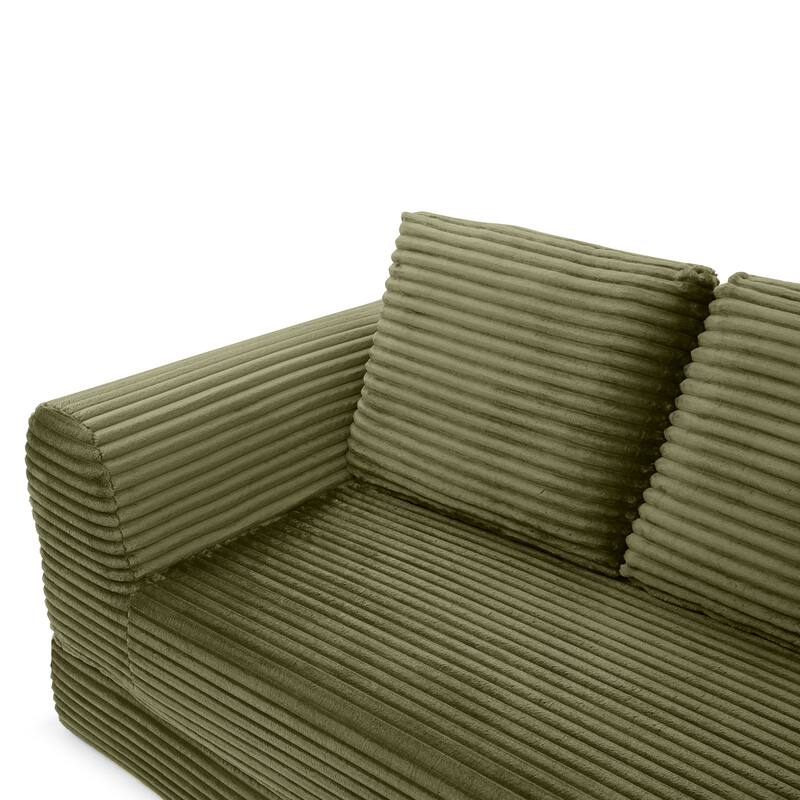 2-in-1 Folding Convertible Sofa Bed, Modern Corduroy Sleeper Couch