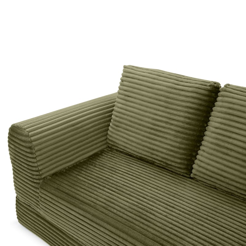 2-in-1 Folding Convertible Sofa Bed, Modern Corduroy Sleeper