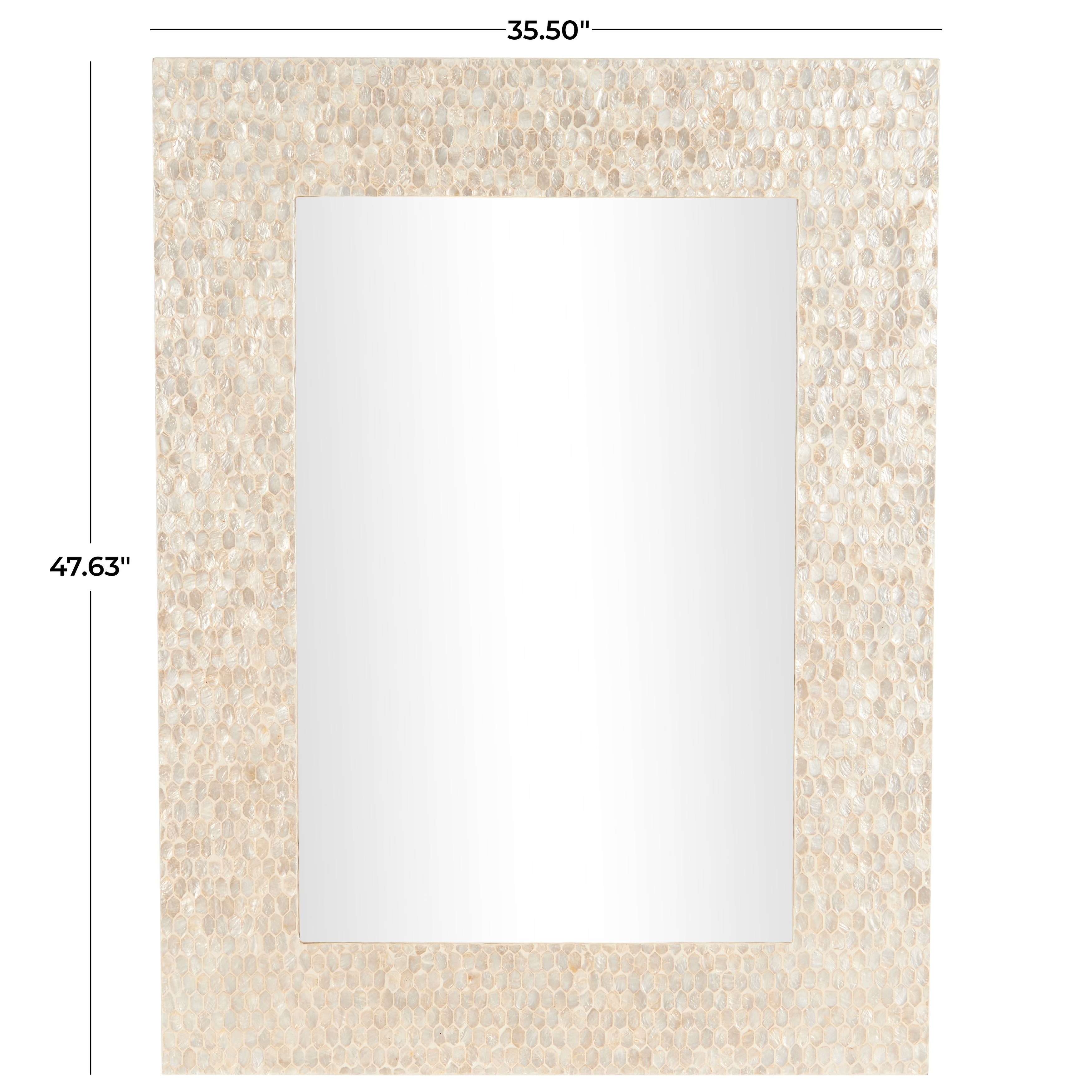 Cream Mother of Pearl Shell Handmade Mosaic Room Wall Mirror Cream Mother of Pearl Shell Handmade Mosaic Room Wall Mirror