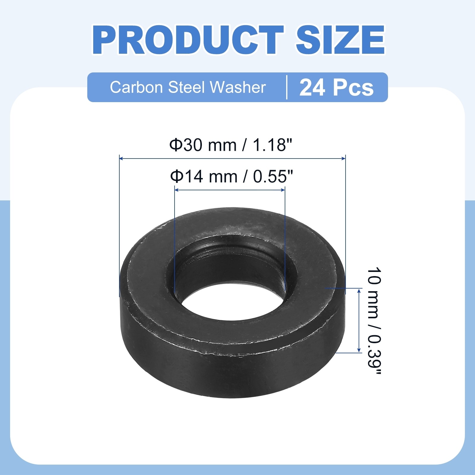 Flat Washer for Screw, Steel Metal Washers for Industrial, Screws Bolts