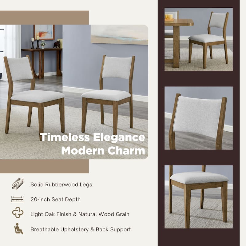 Roundhill Furniture Parker 5-Piece Dining Set, Light Oak