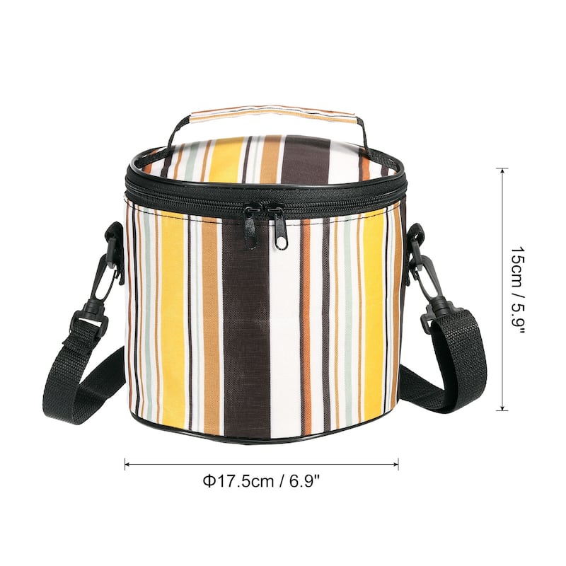 Portable Waterproof Insulated Food Jar Lunch Tote Bag, Multicolor - Multicolor-6.9"x5.9"