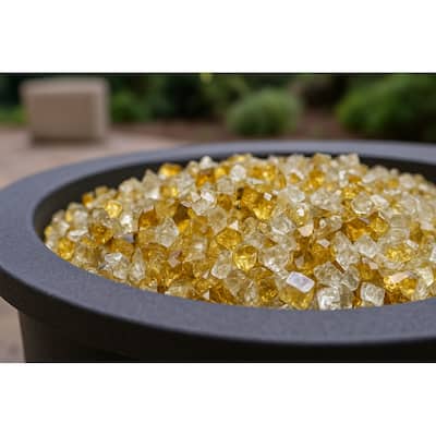 Gold Round Reflective Fire Pit Glass