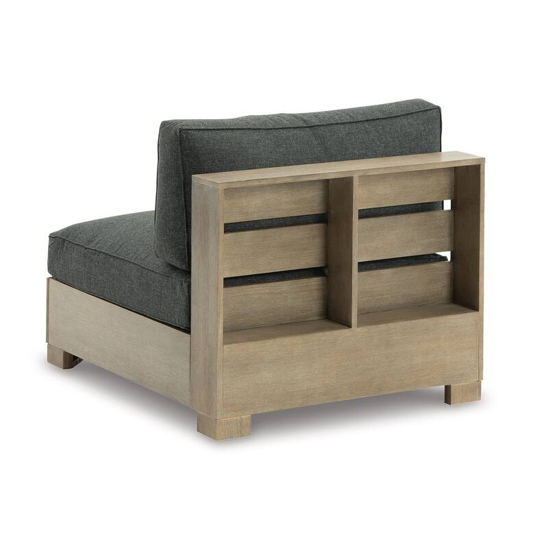 Mayo Outdoor Modular Armless Chair, Dark Gray Nuvella Fabric, Brown
