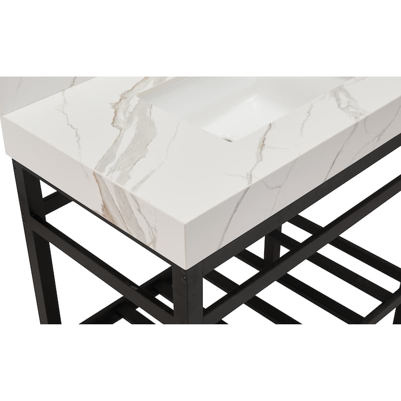 Altair Marseille Bathroom Vanity Countertop in Calacatta White with Sink without Vanity