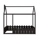 preview thumbnail 28 of 27, Twin Size Wooden House Bed Frame with Roof and Fence, Sturdy Pinewood Construction for Kids and Teens