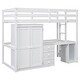 preview thumbnail 4 of 22, Twin Size Loft Bed with Integrated Wardrobe, Desk, and Storage Drawers, Space-Saving White Design
