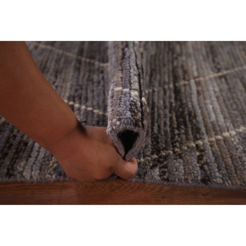 Moroccan Area Rug Handmade Multi-Color Striped Wool Carpet - 5'7"x 9'5"