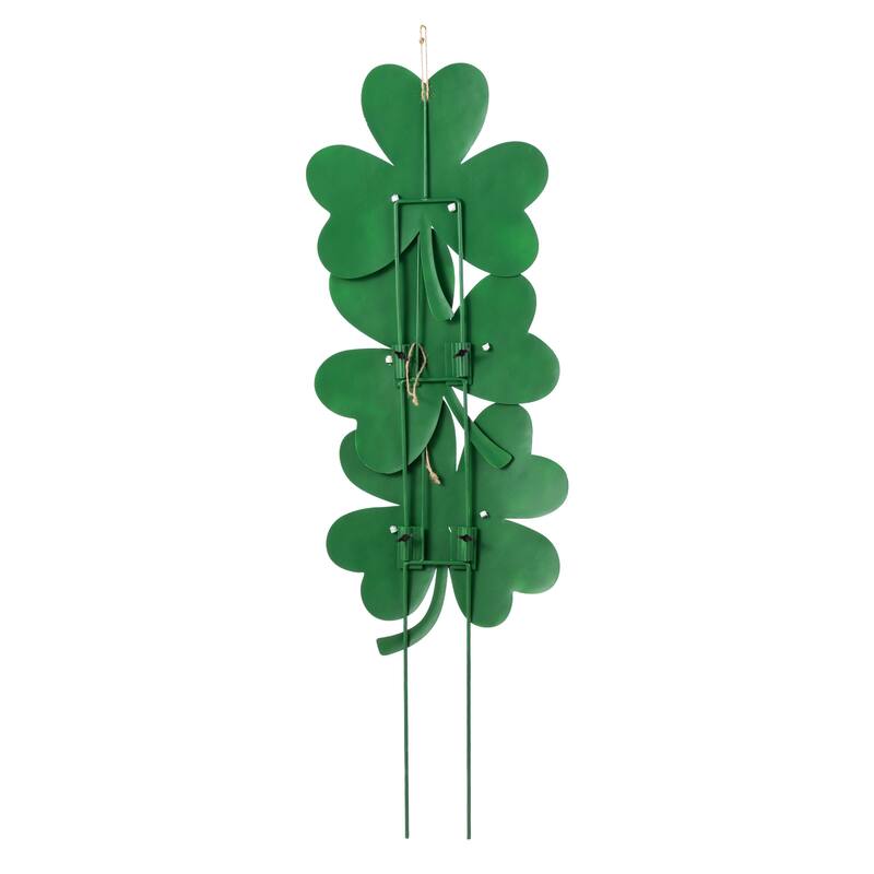 Glitzhome 36.75"H Set of 3 St. Patrick's Metal Shamrock Yard Stakes