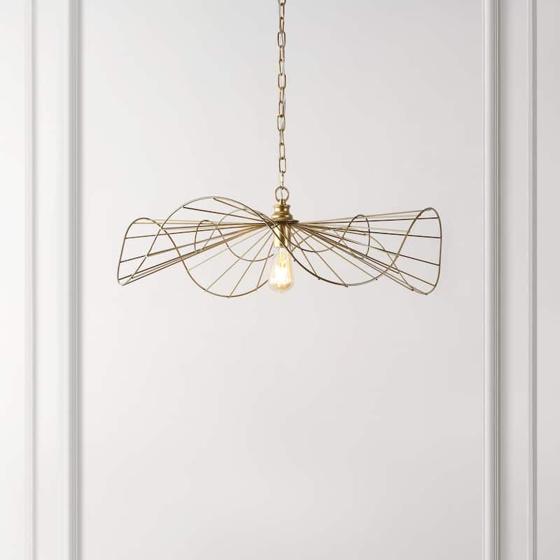 SAFAVIEH Home Lighting Collection Mikola 28" Glam Pendant - 28" W x 28" D x 73" H