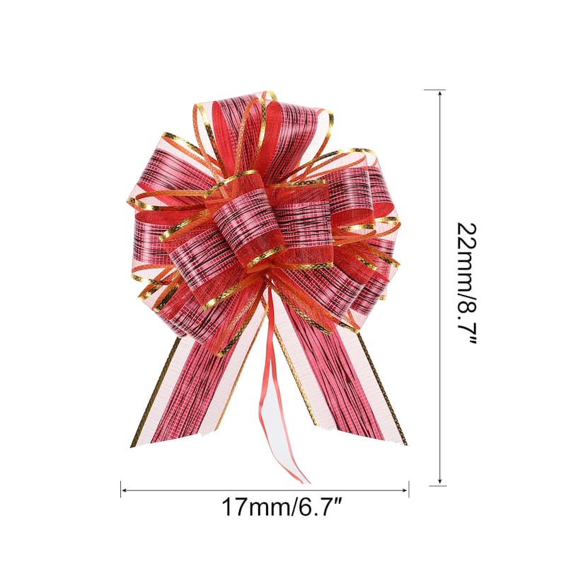 20pcs Large Pull Bow Gift Wrapping Bows Ribbon Organza - Burgundy - 7 Inch