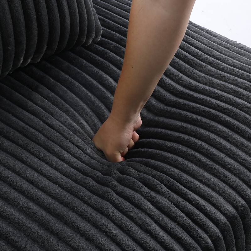 UIXE Upholstered Plush Velvet L Shaped Couch Modular Sofa