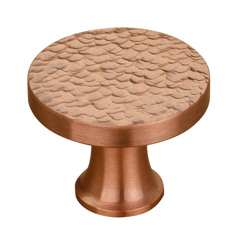 Copper Kitchen Cabinet Knobs 1-1/4 inch (32 mm) Diameter 100% Solid Brass Drawer Knob (10-PACK) - Hammered Copper