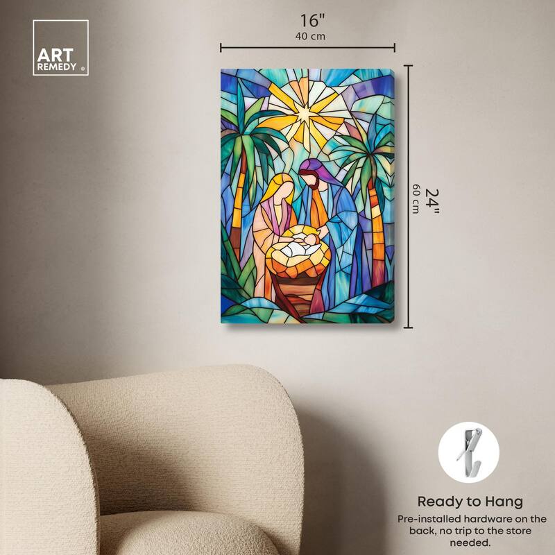 Holy Family Framed in Glass Canvas by Art Remedy, Gallery Wrapped
