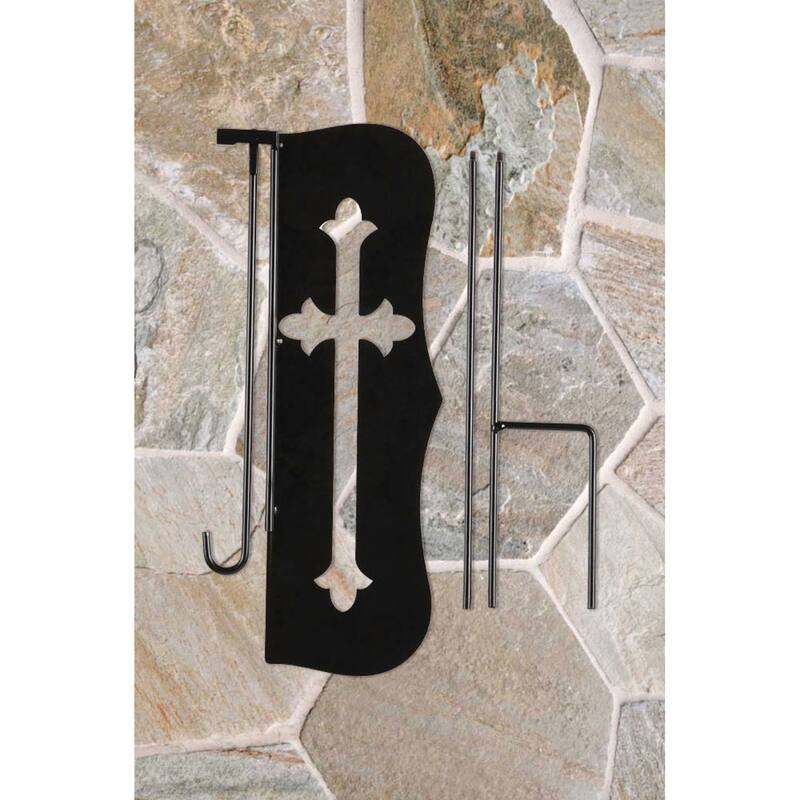 Cross Laser Cut Garden Flag Stand