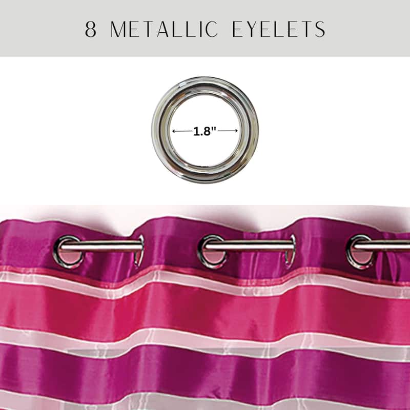 Striped Sheer Extra Wide Window Curtain Panel - Light-Filtering Drape for Modern Home Decor