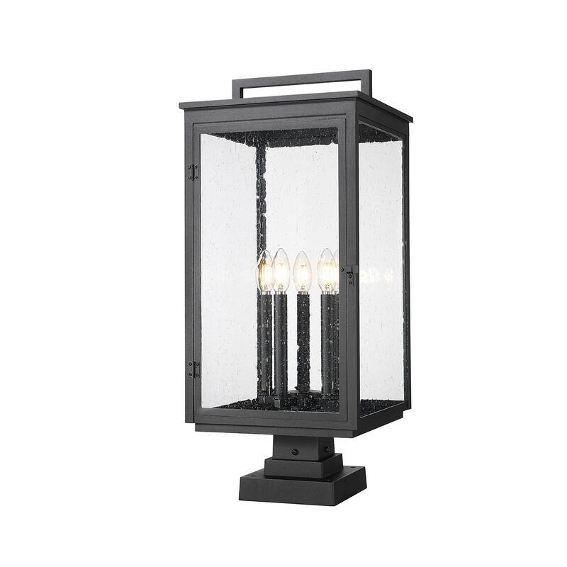 Z-Lite 5019PHXLS-SQPM Hartwell 5 Light 28" Tall Post Light with Seedy - Sand Black