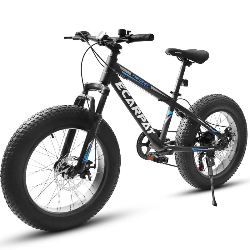 Adult/Youth Fat Tire Bike - Shimano Gears, Dual Disc Brakes, Front Suspension, Steel Frame, Commuter/Trail Use - 20