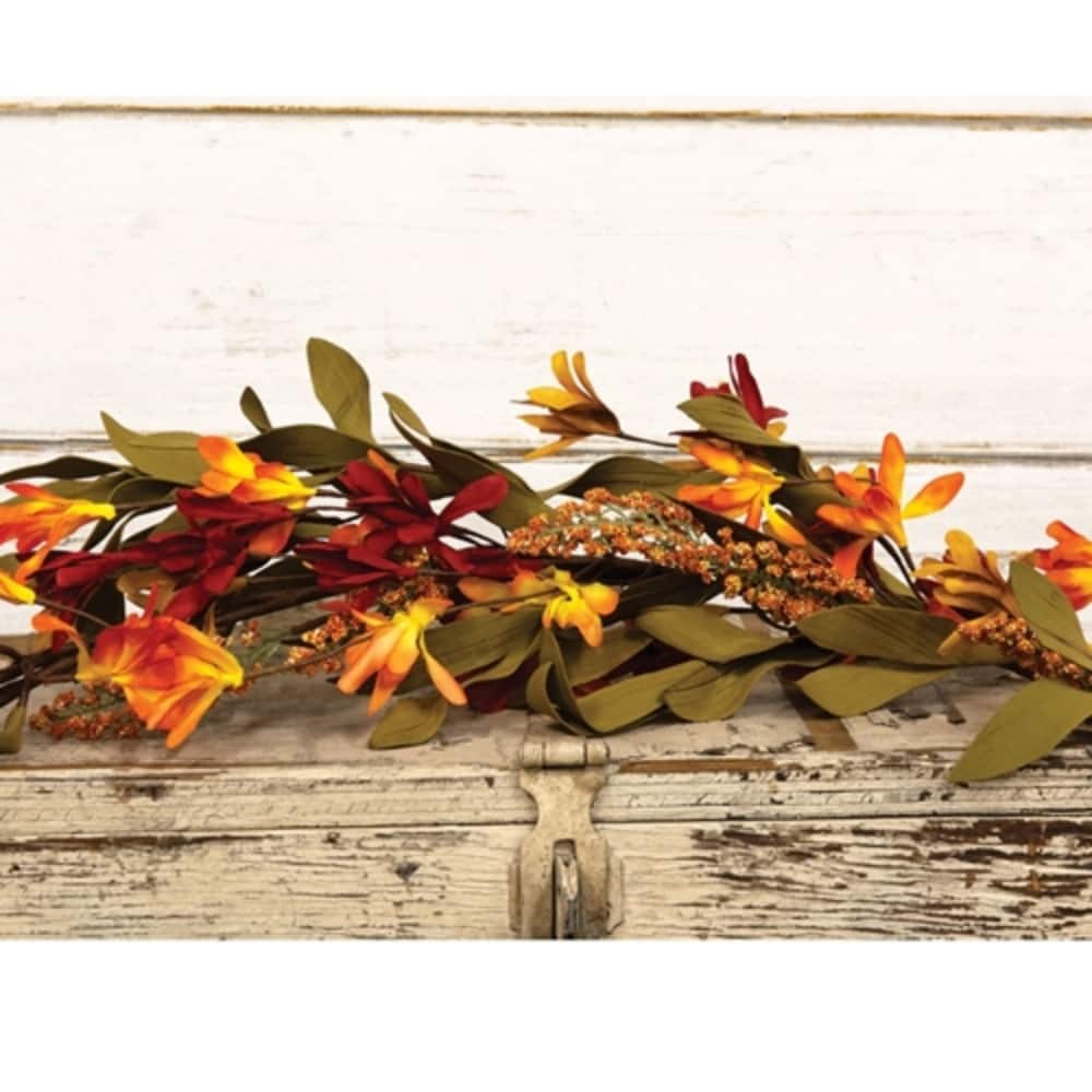 Harvest Wildflower and Heather Garland Fall Floral Decor 4 Ft