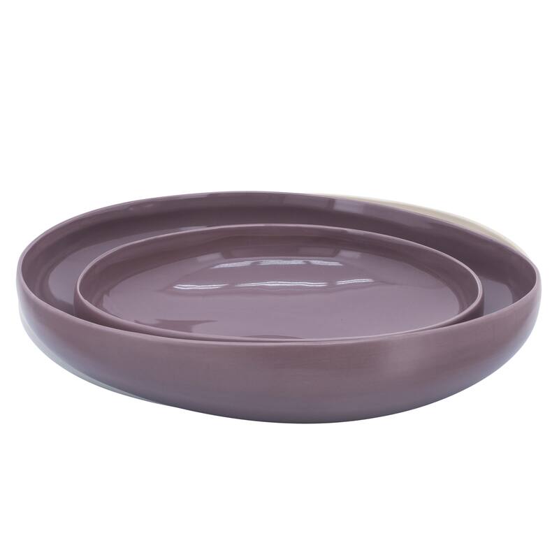Sagebrook Home Cermic Bowls - 15" x 14" x 4" - Lavander