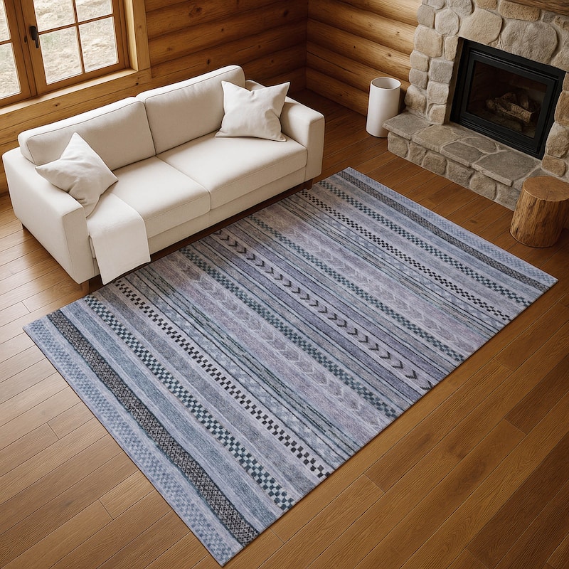Premium Washable Super Soft Boho Stripes Mayfield Rug