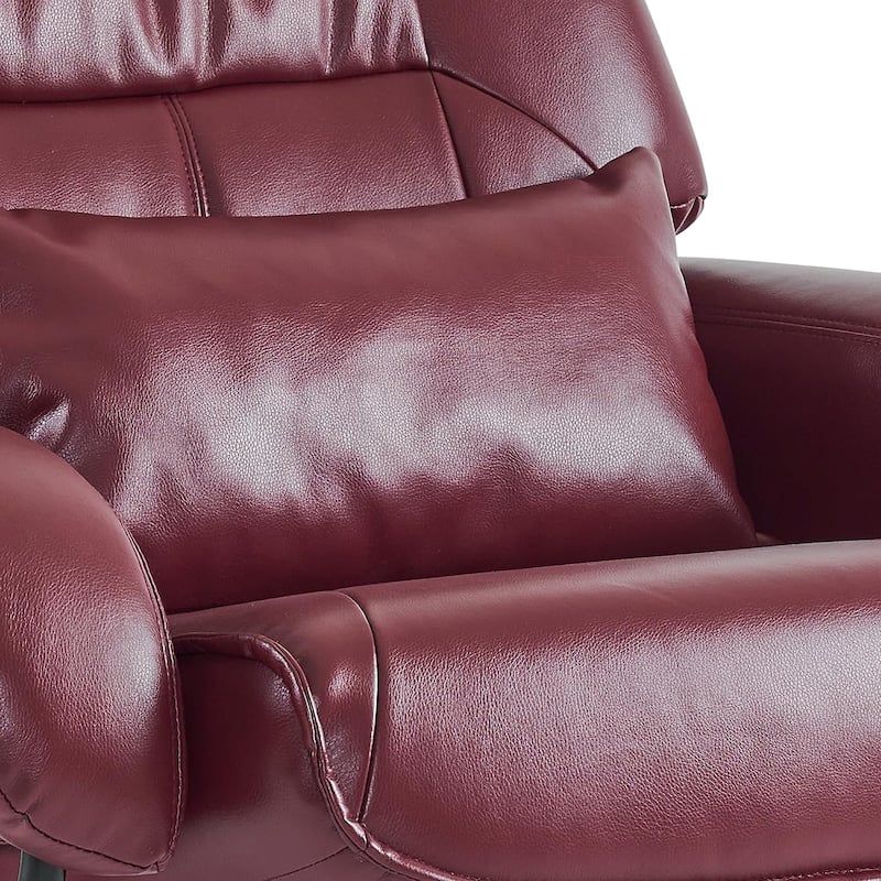 MCombo Swivel Recliners with Ottoman, Vibration Massage TV Chairs, Ergonomic Lounge Chair for Living Room, Faux Leather 4877
