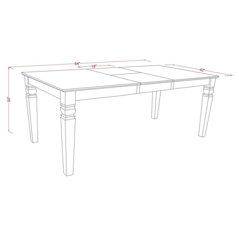 East West Furniture 5 Piece Dining Set- a Kitchen Table and 4 Faux Leather Upholstered Chairs, 42x84 Inch, Linen White