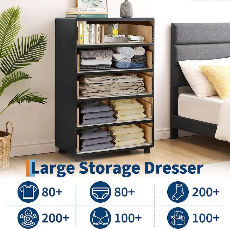 46" Tall 5-Drawer Chest, TV Stand & Organizer