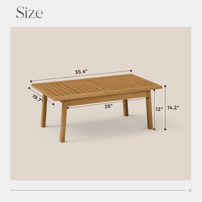 4-piece Furniture Set Outdoor Patio Conversation Set Acacia Wood