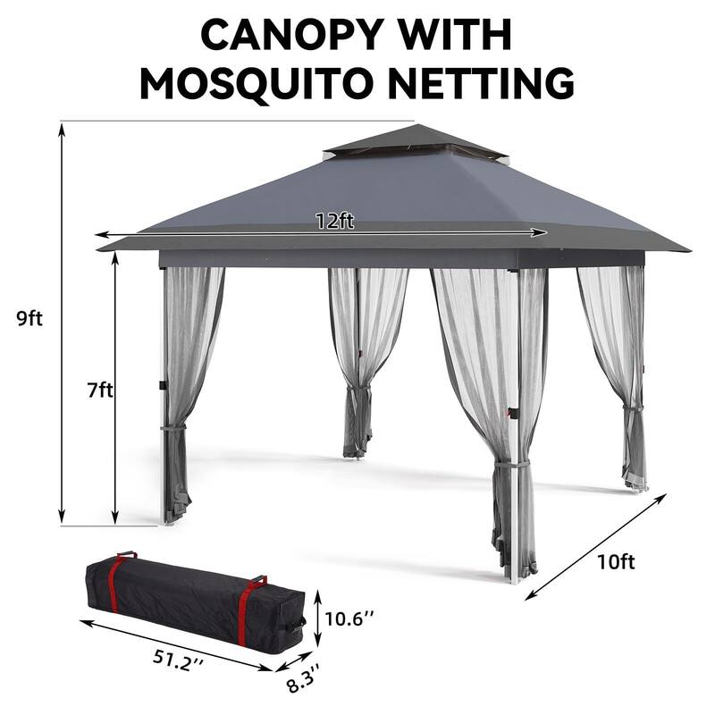 12'x12',11'x11' Gazebo Outdoor Pop up Canopy Tent