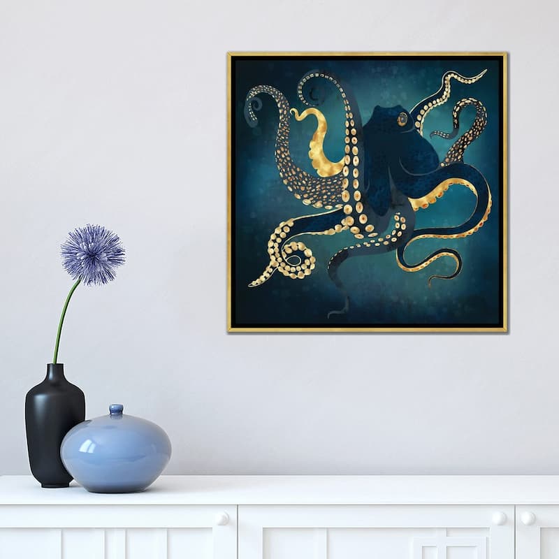 iCanvas "Metallic Octopus Iv" by SpaceFrog Designs Framed Canvas Print