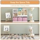 preview thumbnail 10 of 20, Kids Bookcase and Bookshelf, Multifunctional Bookcase with 3 Collapsible Fabric Drawers - White&Pink