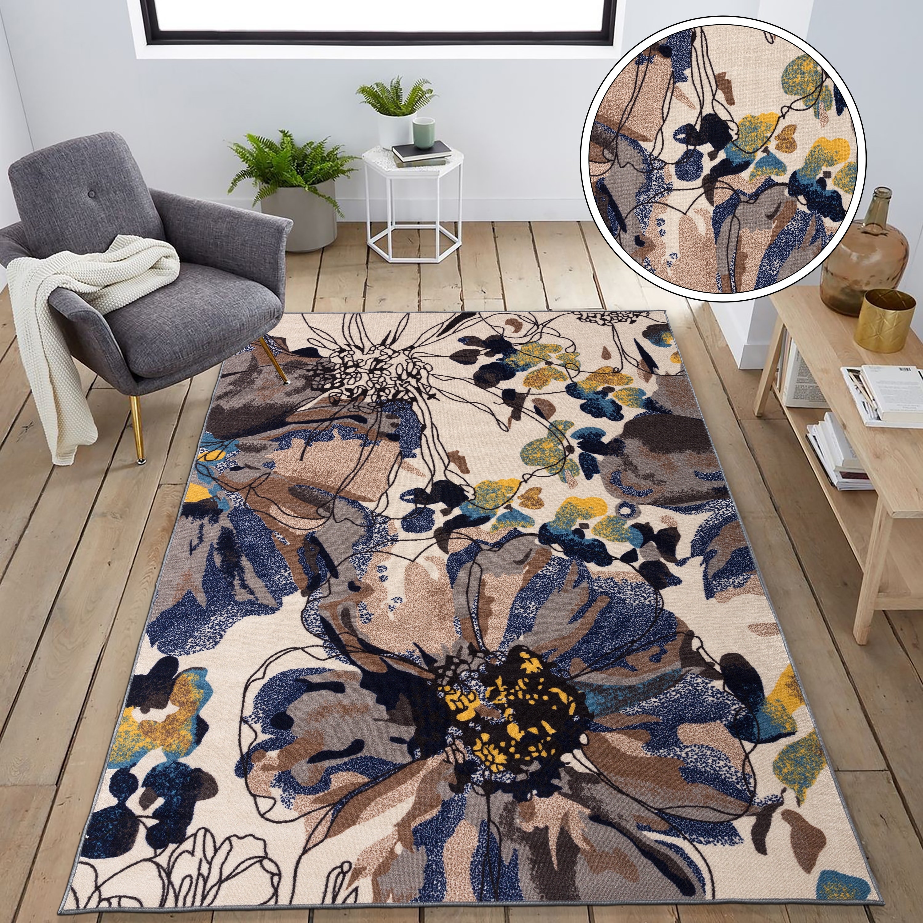RUGS AREA RUGS 8x10 AREA RUG CARPETS FLOOR MODERN LARGE FLORAL BEIGE BERBER RUGS 