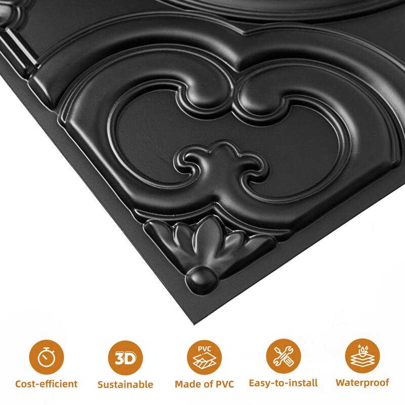 Atr3d 12 Pack 24"x24" 3D Wall Panel Ceiling Tiles Cover 48 Sq.Ft. for Home Decor
