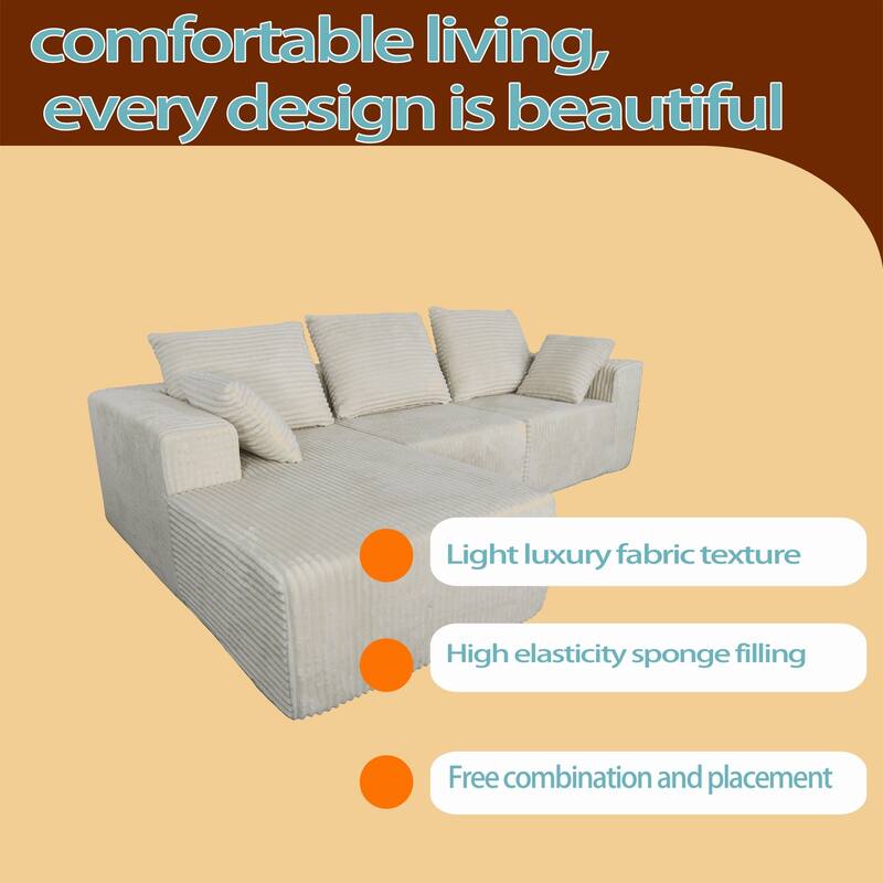 Corner Combination Sectional Sofa with Multiple Combinations Available