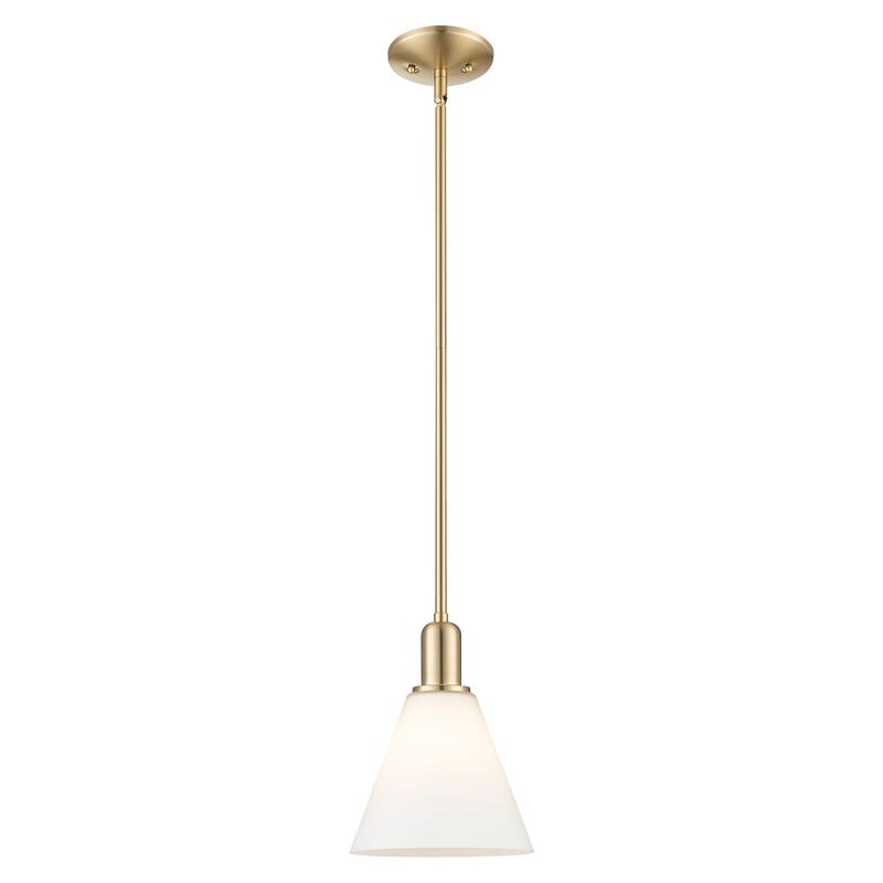 Innovations Lighting Endless Possibilities Arcadia - Berkshire Glass - 1 Light 8" Stem Hung Mini Pendant - Champagne Bronze/Matte White