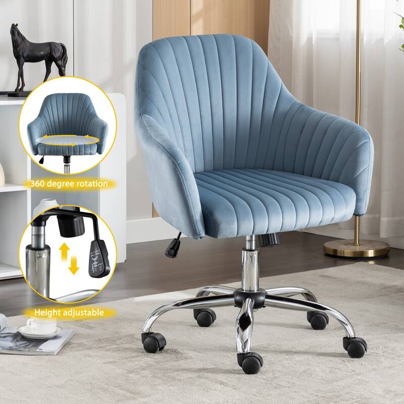 Modern Style Adjustable Office Chair Swivel Office Chair - Light Blue