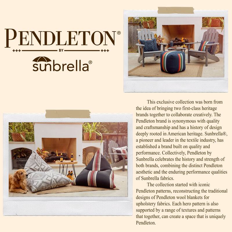 Sorra Home Sunbrella Pendleton Outdoor Bean Pouf