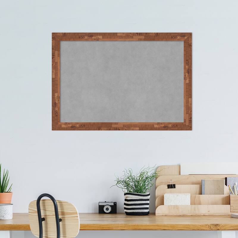 Amanti Art Fresco Light Pecan Framed Magnetic Board