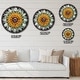 preview thumbnail 4 of 8, Designart 'Yellow Blue Abstract 3D Flower' Oversized Floral Wall CLock