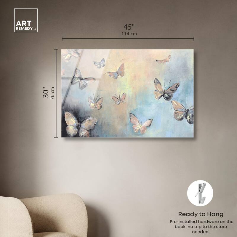 Textured Butterflies I Acrylic by Art Remedy, Ready to Hang