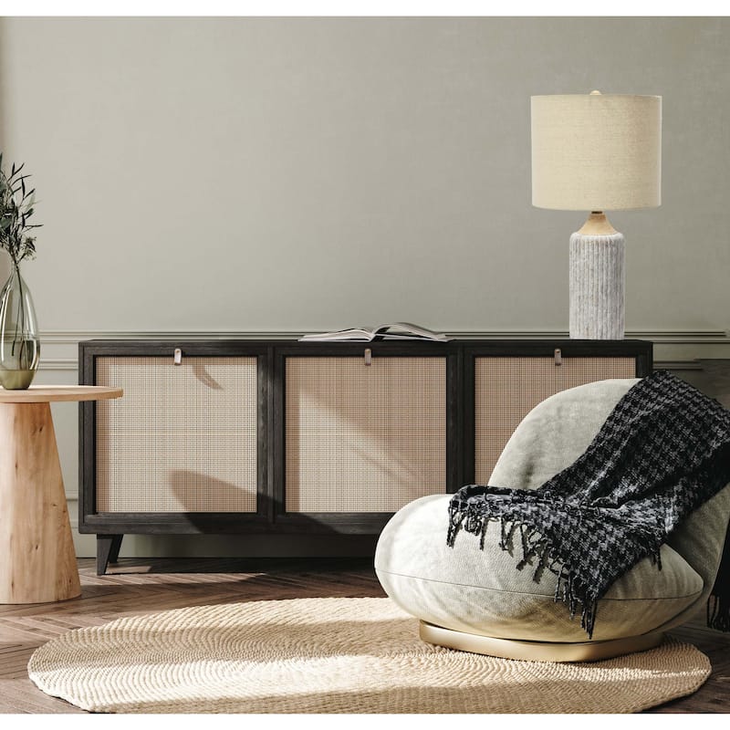 12" Round Cement Desk Lamp