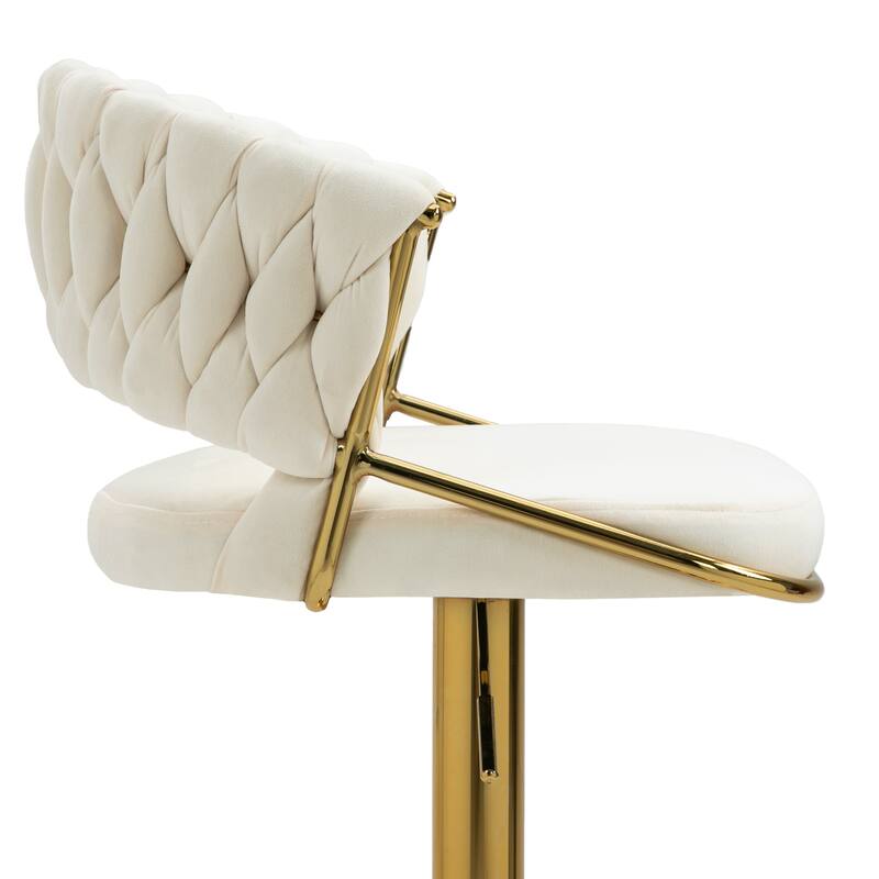 Modern Velvet Counter Bar Stools with Backs(Set of 4)