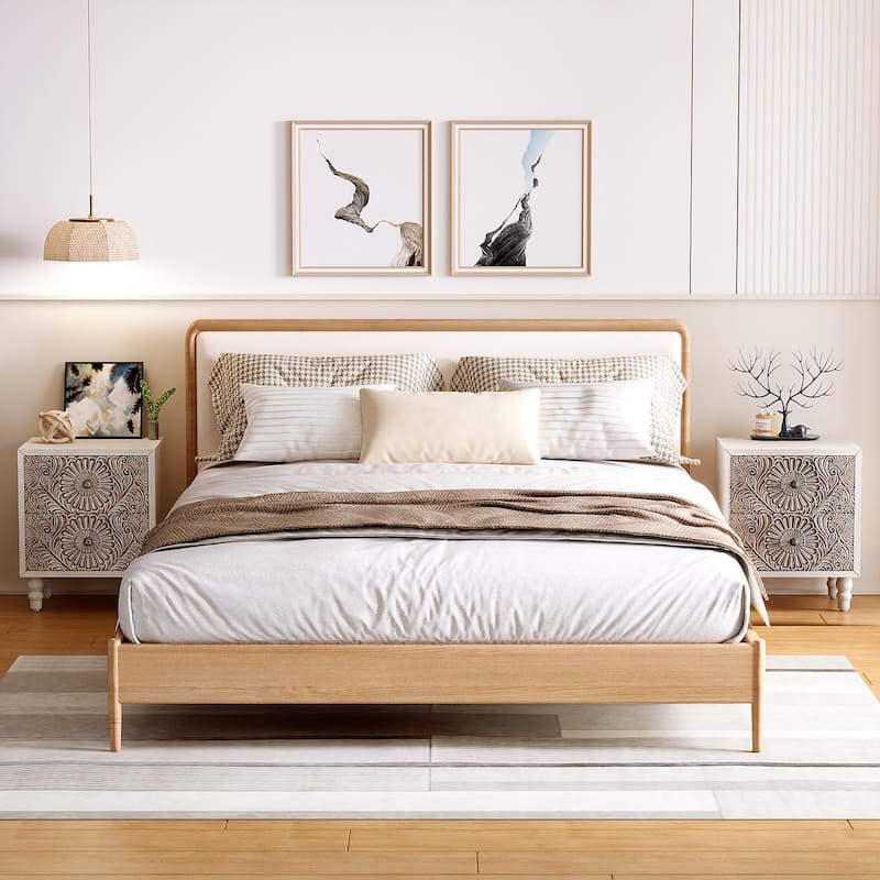 SUNBURY Vintage Solid Wood Nightstand with Drawer