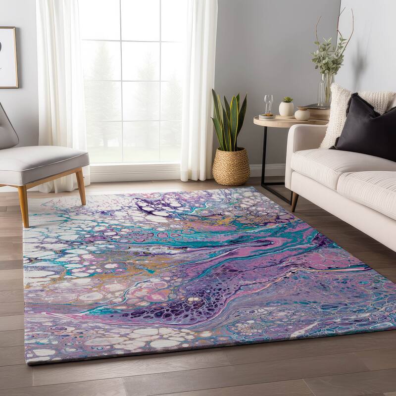 Premium Washable Super Soft Abstract Contemporary Mayfield Rug - Multi - 10' x 14' - Rectangle
